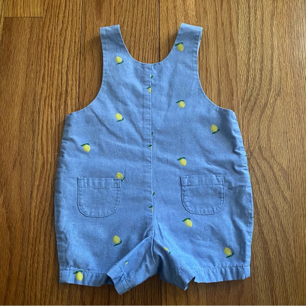 Janie and Jack Oxford Lemon Overall - Picture 7 of 9